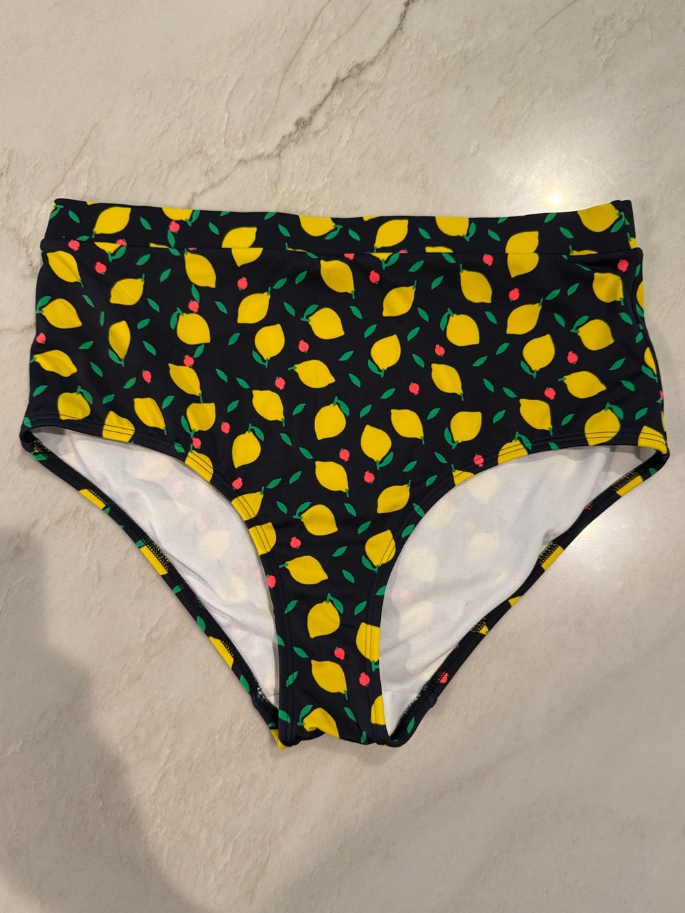 Boden High-Waist Lemon Print Bikini Bottoms - Picture 3 of 6
